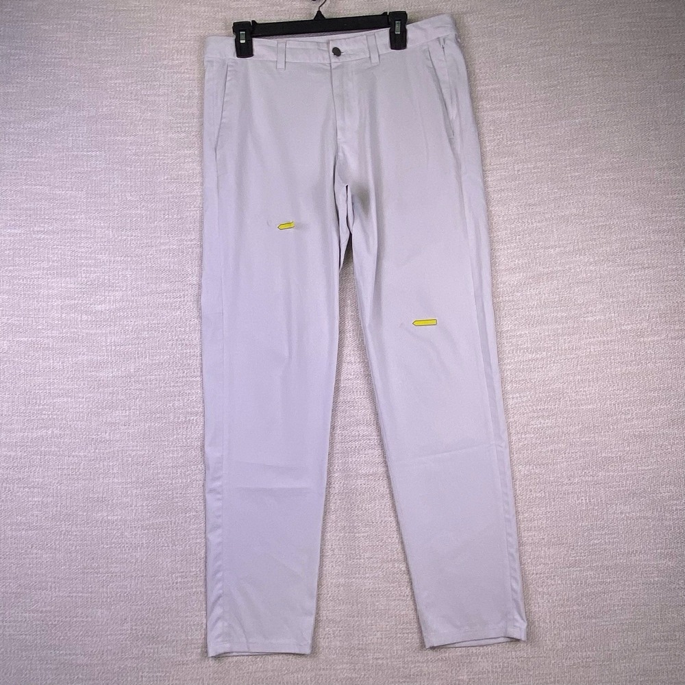 Lululemon Pants 33 (34x30.5) Mens Commision Slim Ventlight White LM5AF5S GUC - Picture 2 of 12